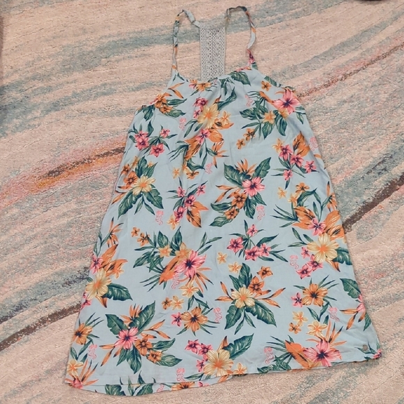 Roxy Girl Disney Mermaid Sun Dress Hawaiian Floral NWT 16 XXL Swim cover - Picture 1 of 10